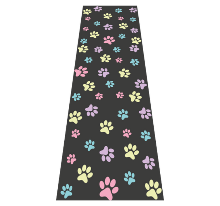 Tapis vinyle chambre empreintes de chiens colorées - TenStickers