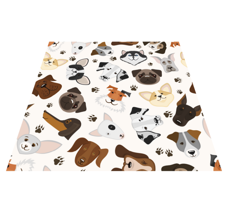 Tapis vinyle chambre motif mignon chiots et chiens - TenStickers