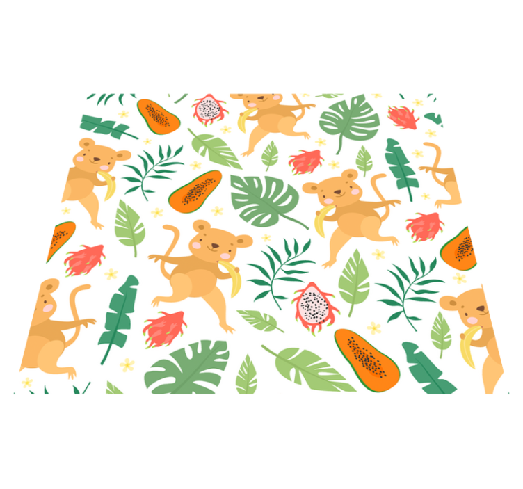 Tapis vinyle chambre singe tropical dans les branches - TenStickers