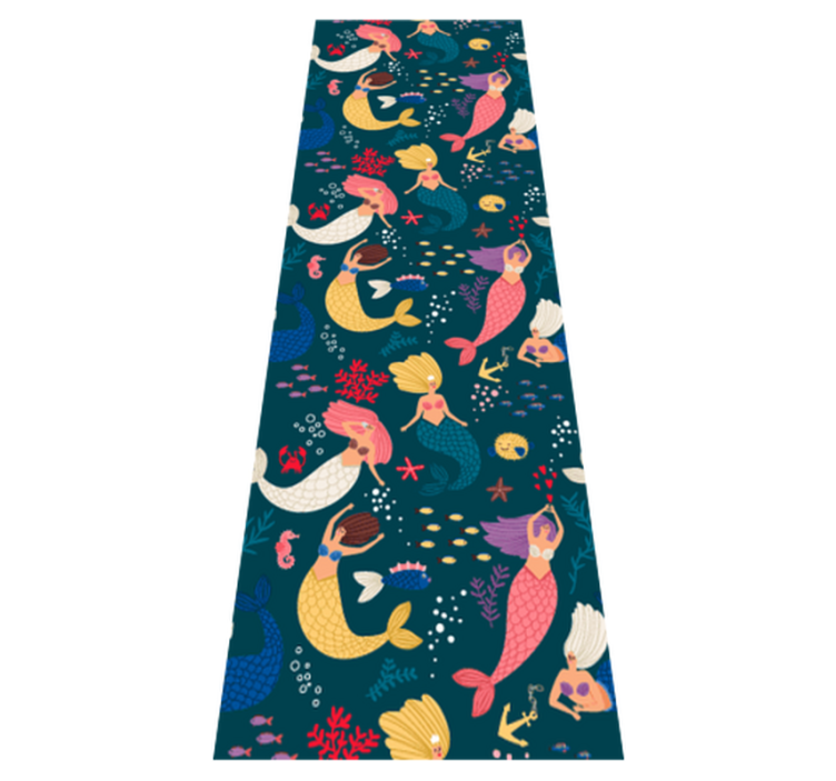 Tapis vinyle chambre motif sirène bleu foncé - TenStickers