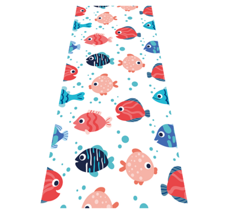 Tapis vinyle chambre poissons roses et bleus - TenStickers