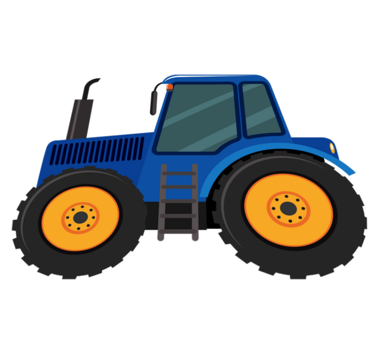 Tapis vinyle pour enfants tracteur bleu - TenStickers