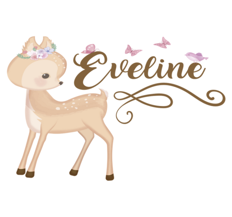 Tapis vinyle pour enfants autocollant cerf personnalisé - TenStickers