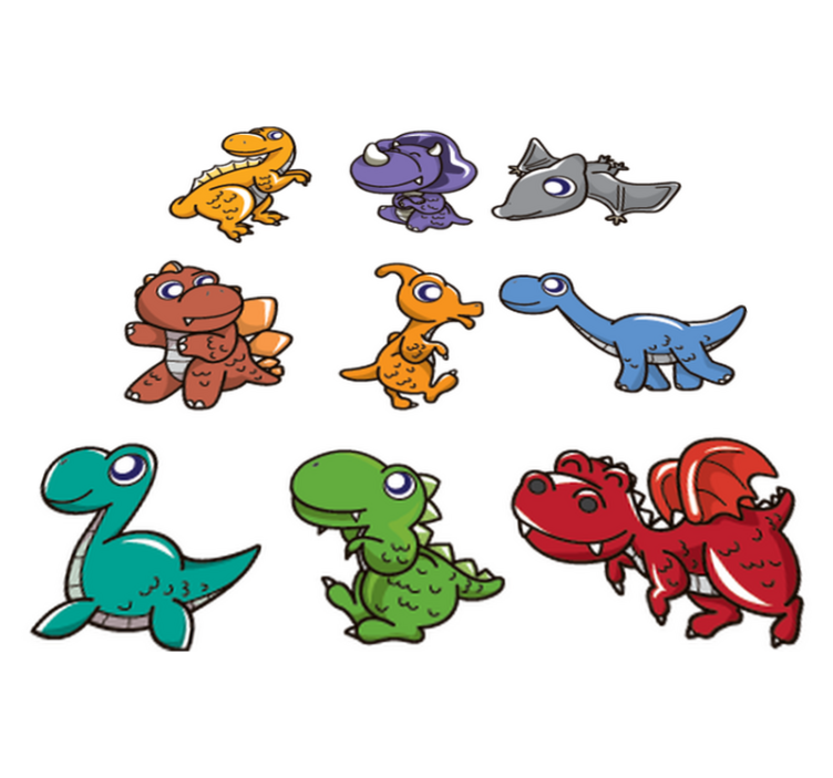 Tapis vinyle pour enfants dinosaures bébés - TenStickers