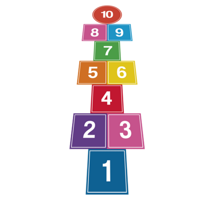 Tapis vinyle jeux rayuela colorée - TenStickers