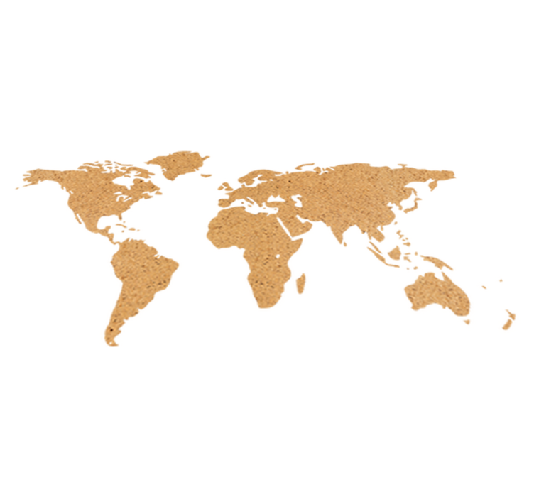 Tapis vinyle carte du monde décoratif en liège - TenStickers