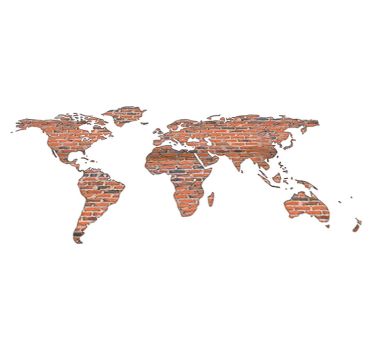 Tapis vinyle carte du monde briques décoratives - TenStickers