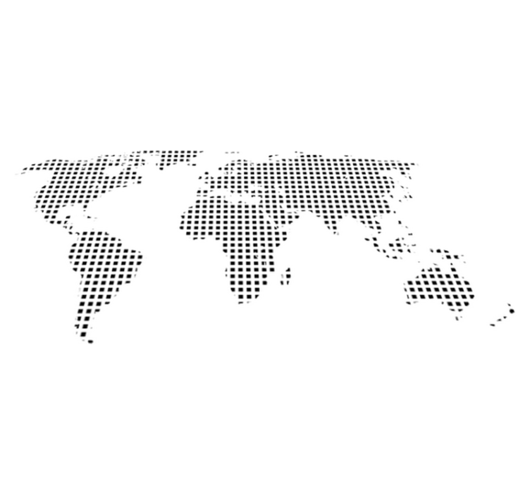 Tapis vinyle carte du monde décoratif carrés - TenStickers