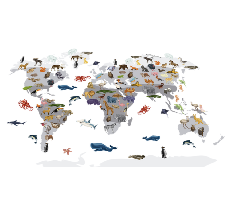 Tapis vinyle carte du monde style nordique - TenStickers