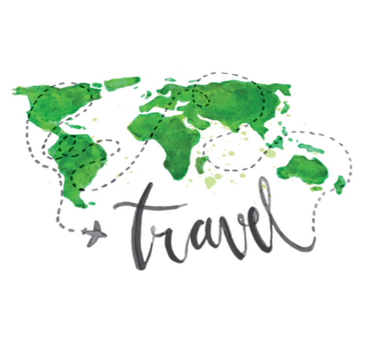 Tapis vinyle carte du monde décoratif voyage - TenStickers