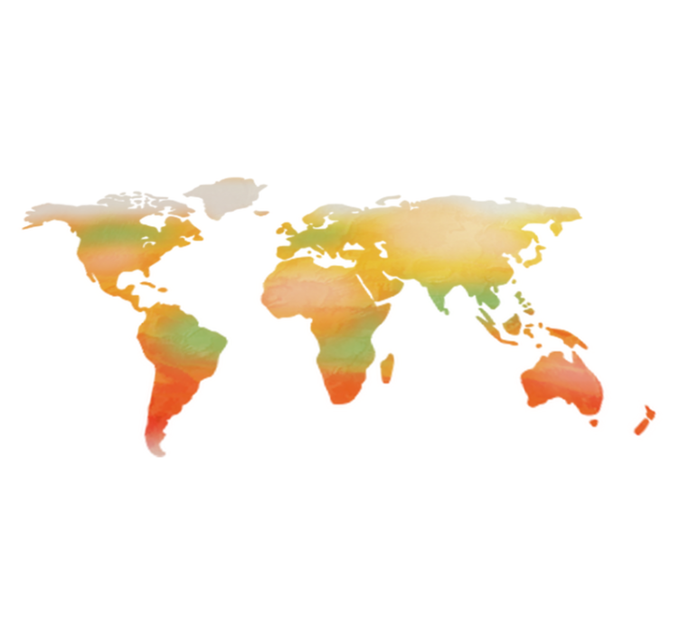 Tapis vinyle carte du monde en couleurs vives - TenStickers