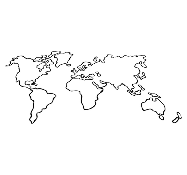 Tapis vinyle carte du monde monochrome politique - TenStickers