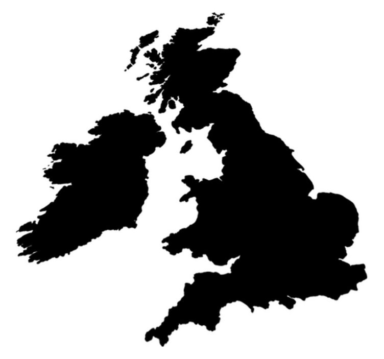 Tapis vinyle carte du monde angleterre monochrome - TenStickers