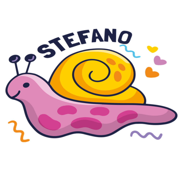 Tapis vinyle pour enfants escargot coloré avec nom - TenStickers