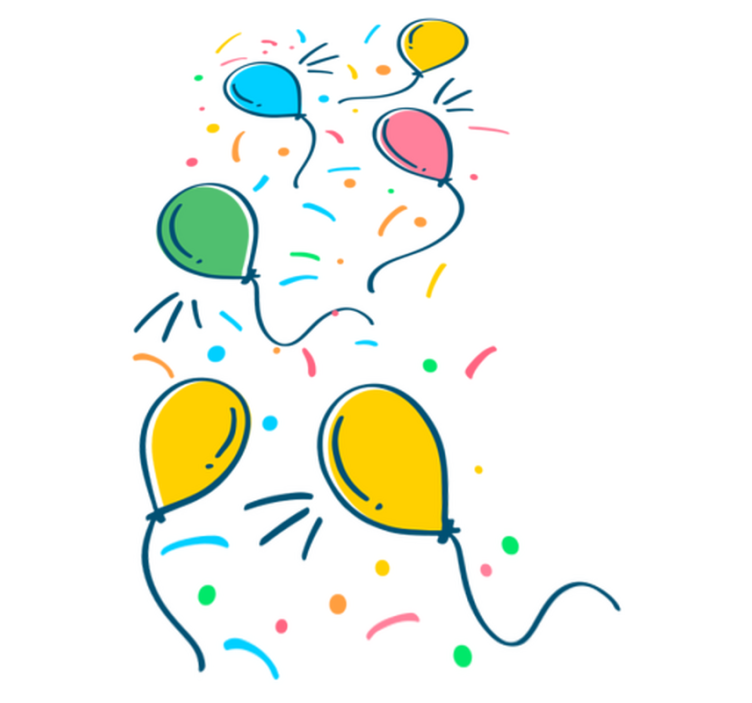 Tapis vinyle pour enfants ballon avec confettis - TenStickers