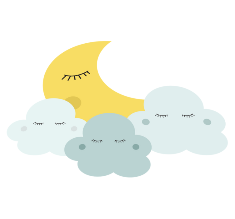 Tapis vinyle pour enfants lune et nuage heureux - TenStickers