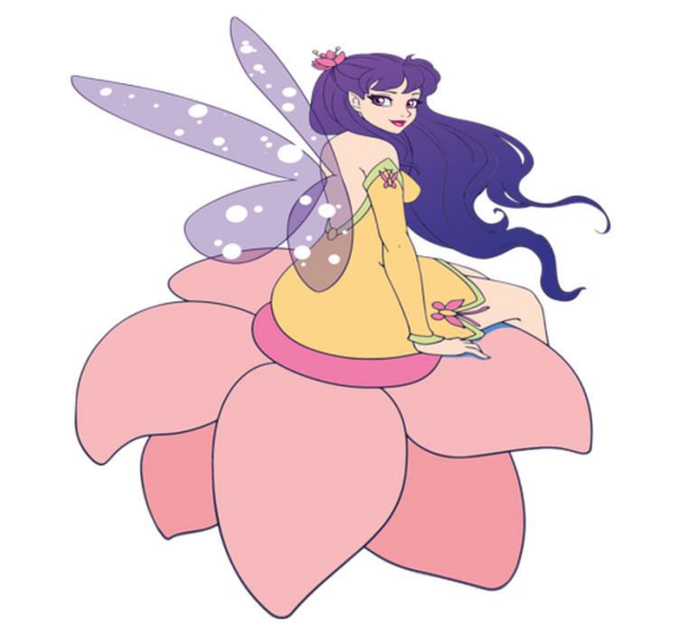 Tapis vinyle pour enfants fée mignonne sur une fleur - TenStickers