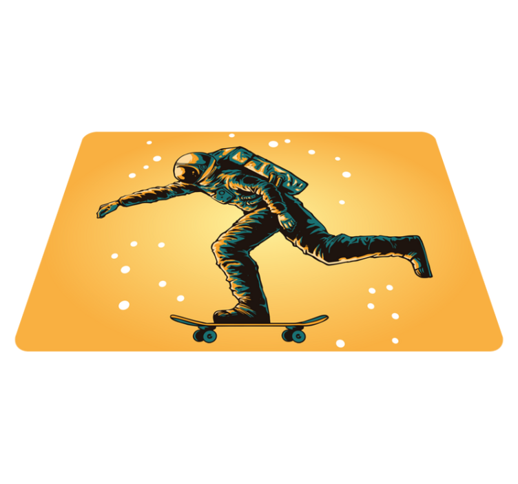 Tapis vinyle pour enfants astronaute skateur - TenStickers