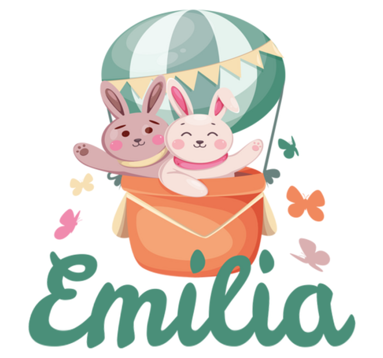 Tapis vinyle pour enfants lapins personnalisés en ballon - TenStickers