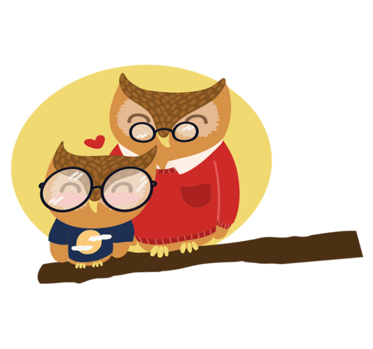 Tapis vinyle pour enfants hibou père et fils - TenStickers