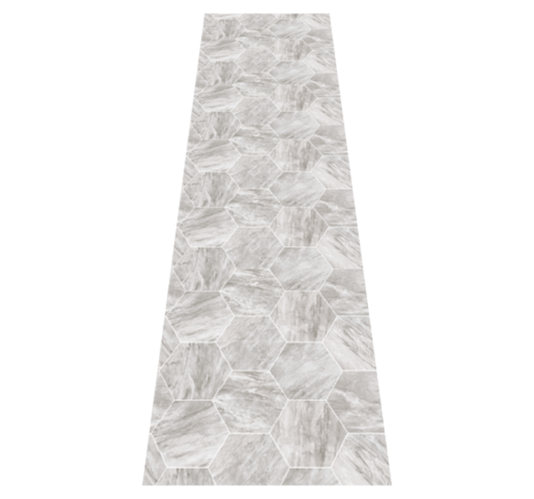 Tapis vinyle salle de bain motif hexagonal marbre doré - TenStickers