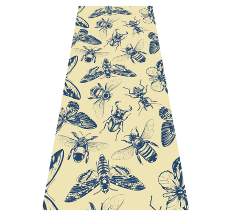 Tapis vinyle salle de bain motif abeilles et papillons - TenStickers