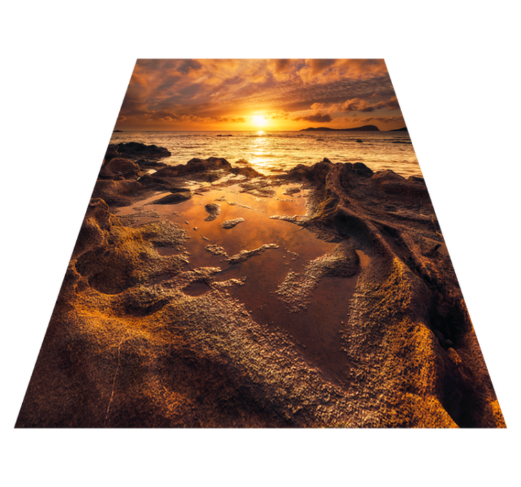Tapis vinyle salle de bain paysage de coucher nuageux - TenStickers