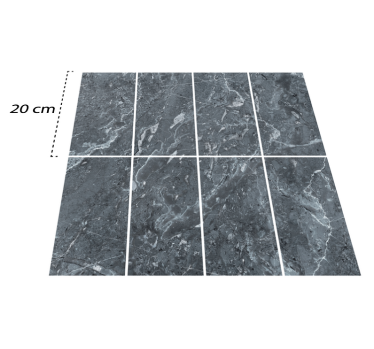 Tapis vinyle salle de bain carreaux marbrés gris - TenStickers