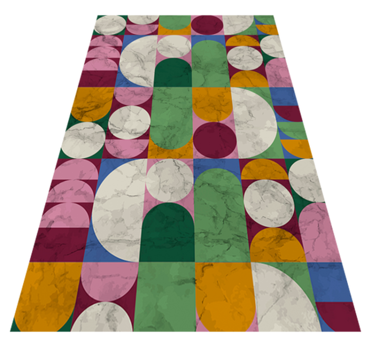 Tapis vinyle salle de bain formes géométriques texturées - TenStickers