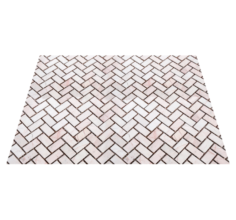 Tapis vinyle cuisine motifs carreaux marbre en chevron - TenStickers