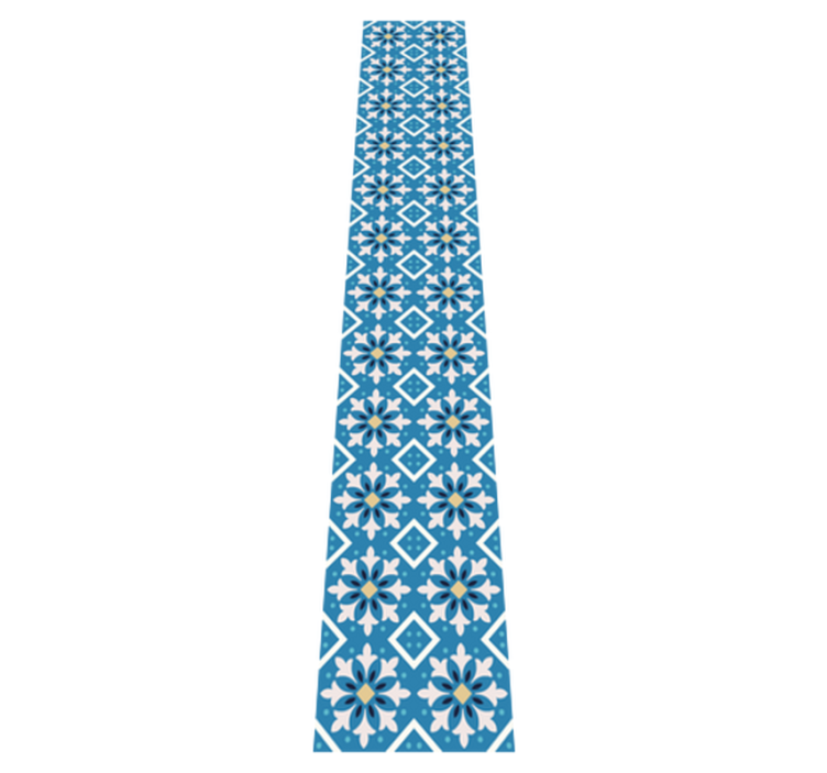 Tapis vinyle cuisine carreaux portugais bleu pastel - TenStickers