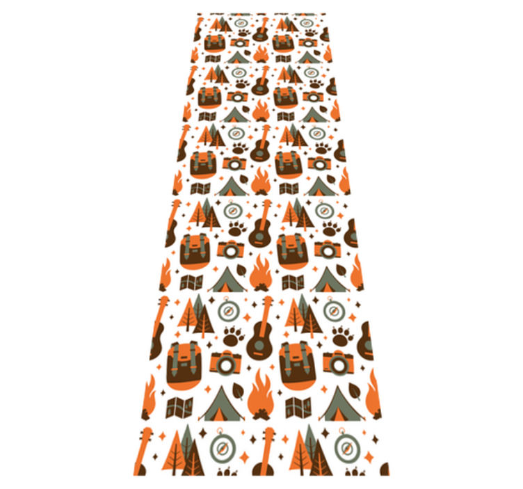 Tapis vinyle chambre ours montagnes feu de bois - TenStickers