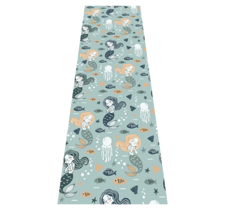 Tapis vinyle chambre motif sirène magique bleue - TenStickers