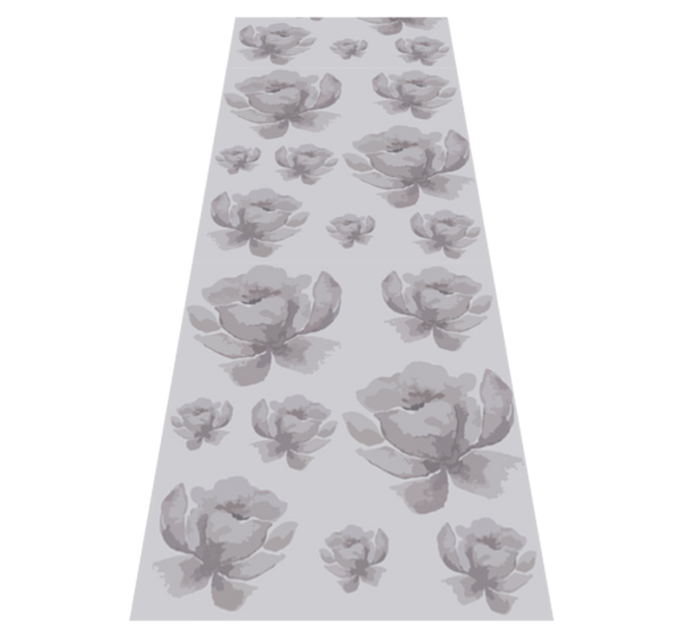 Tapis vinyle chambre motif floral gris années 80 - TenStickers