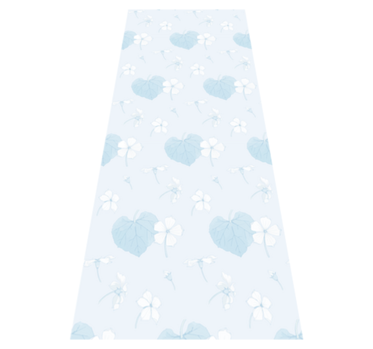 Tapis vinyle chambre motif floral bleu années 80 - TenStickers