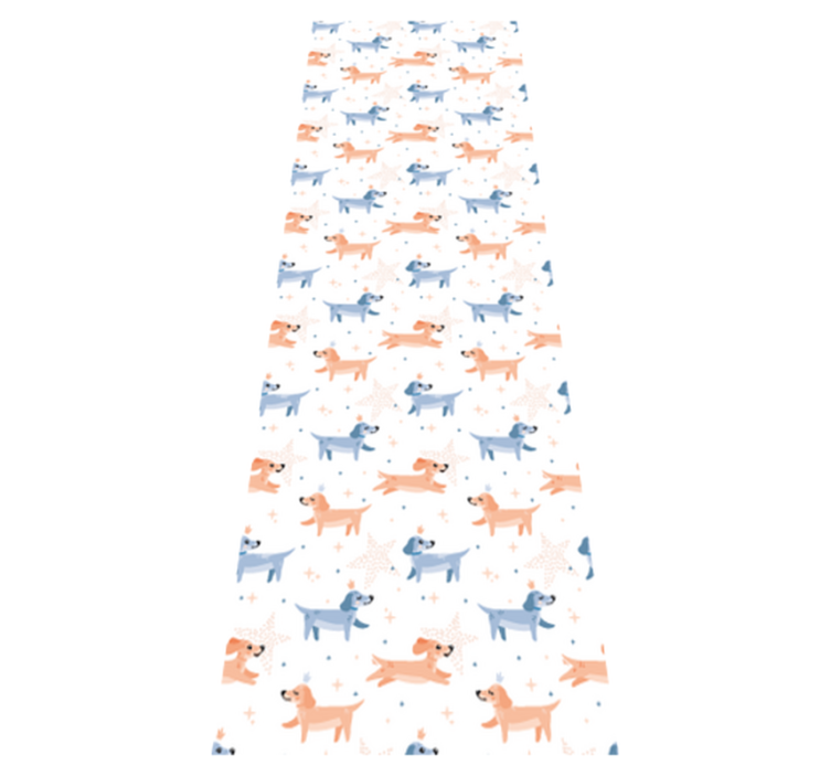 Tapis vinyle chambre chiens mignons avec couronne - TenStickers