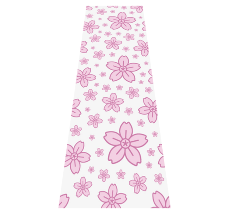 Tapis vinyle chambre fleurs roses mignonnes sur fond blanc - TenStickers