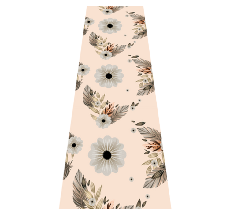 Tapis vinyle chambre motif fleurs pastels roses et noires - TenStickers