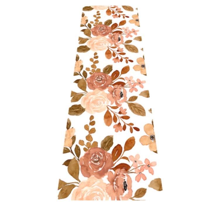 Tapis vinyle chambre fleurs pastel roses élégantes - TenStickers