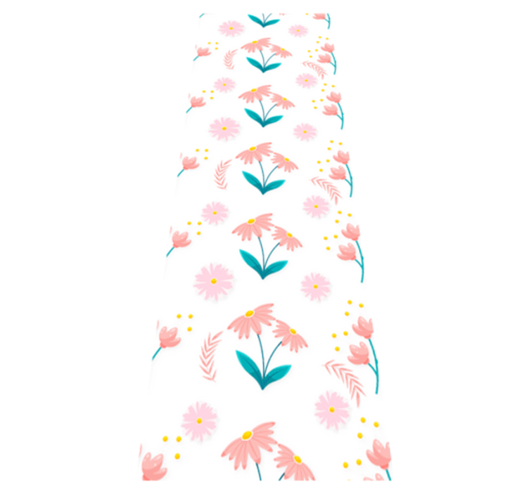 Tapis vinyle chambre fleurs et pois pastel minimalistes - TenStickers