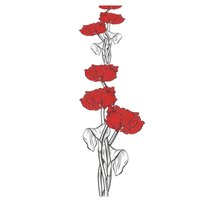 Tapis vinyle chambre motif tulipes rouges verticales - TenStickers