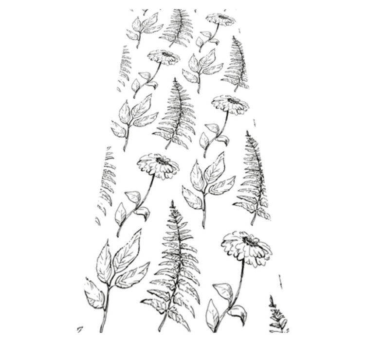 Tapis vinyle chambre motif tulipes noir et blanc minimaliste - TenStickers