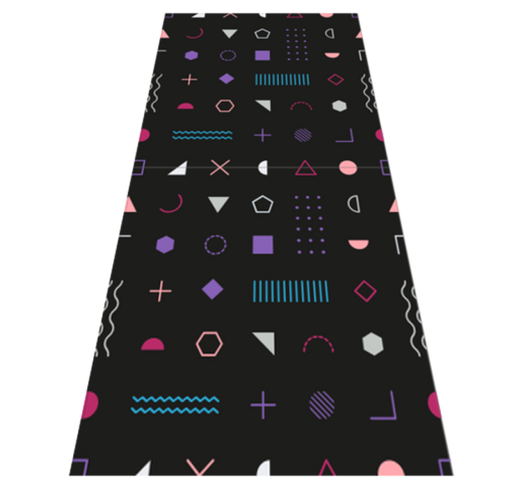 Tapis vinyle chambre formes géométriques rétro multicolores - TenStickers