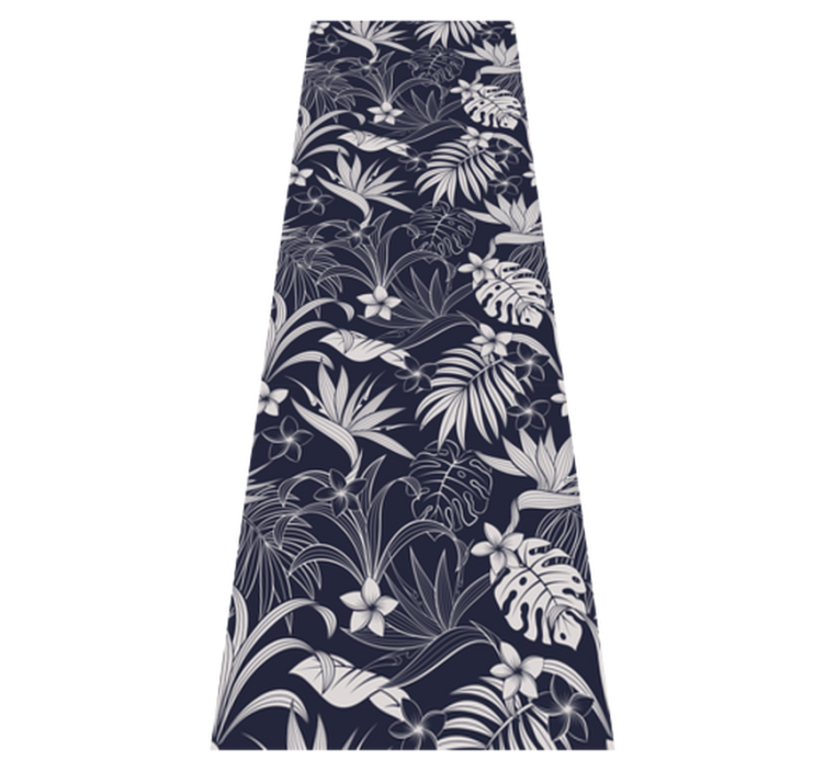 Tapis vinyle chambre motif tropical gris hamptons - TenStickers