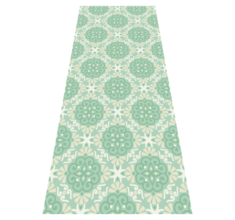 Tapis vinyle chambre motif floral vert nordique - TenStickers