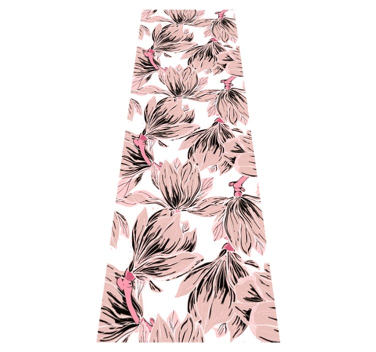 Tapis vinyle chambre fleurs de magnolia blanches et roses - TenStickers