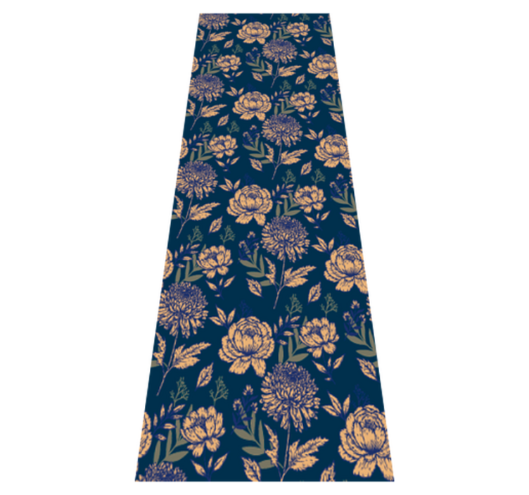 Tapis vinyle chambre motif bleu et jaune provincial - TenStickers