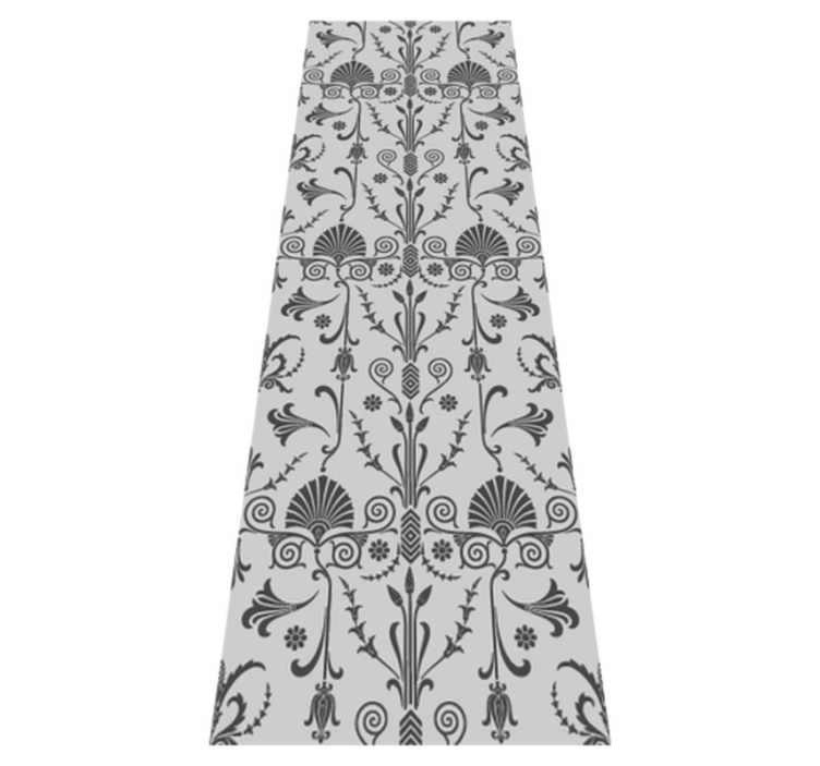 Tapis vinyle chambre motif floral provincial gris - TenStickers