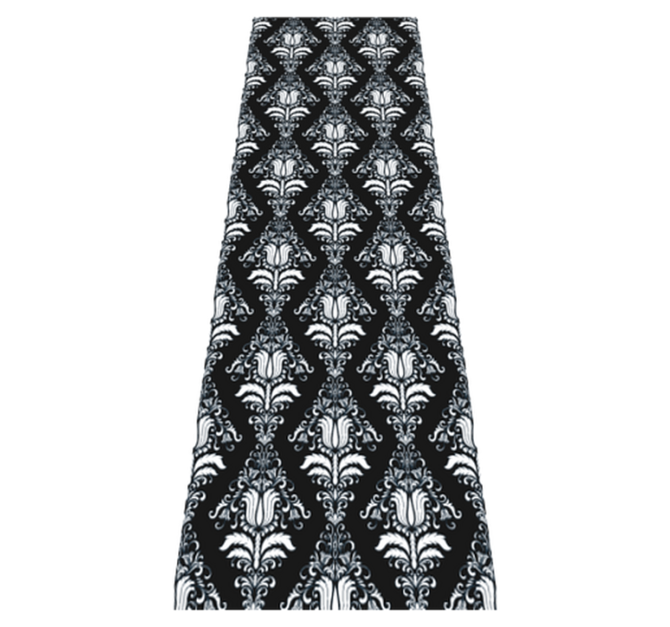 Tapis vinyle chambre motif provincial noir et blanc - TenStickers