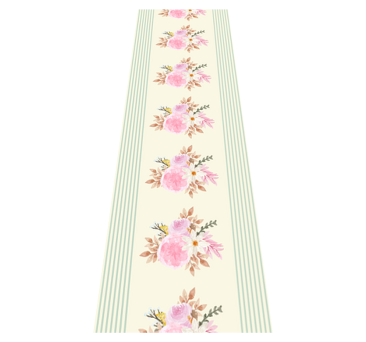 Tapis vinyle chambre motif floral rayé provincial - TenStickers